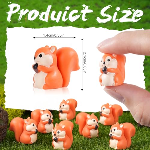 50 Pcs Mini Squirrel Figurines, 2.1 x 1.4cm Resin Squirrel Decor Bulk - style: 50 Pcs Classic