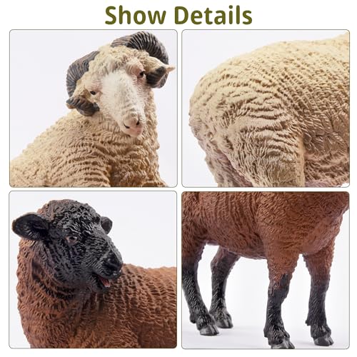 Toymany 8PCS Merino Sheep Figurines Realistic Farm Animal Sheep Toys- Plastic Sheep Figures Birthday Christmas Toy Gift for Kids Toddlers - style: 8PCS Sheep