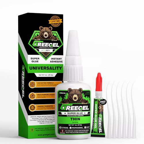 Thin Liquid Super Glue 1 oz + 3g Gel Glue for Woodworking, Clear CA - color: Thin Viscosity, size: 1 oz