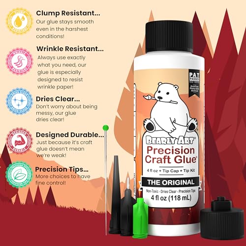 Bearly Art Precision Craft Glue Original 4 fl oz with Tip Kit Archival - size: 4 fl oz