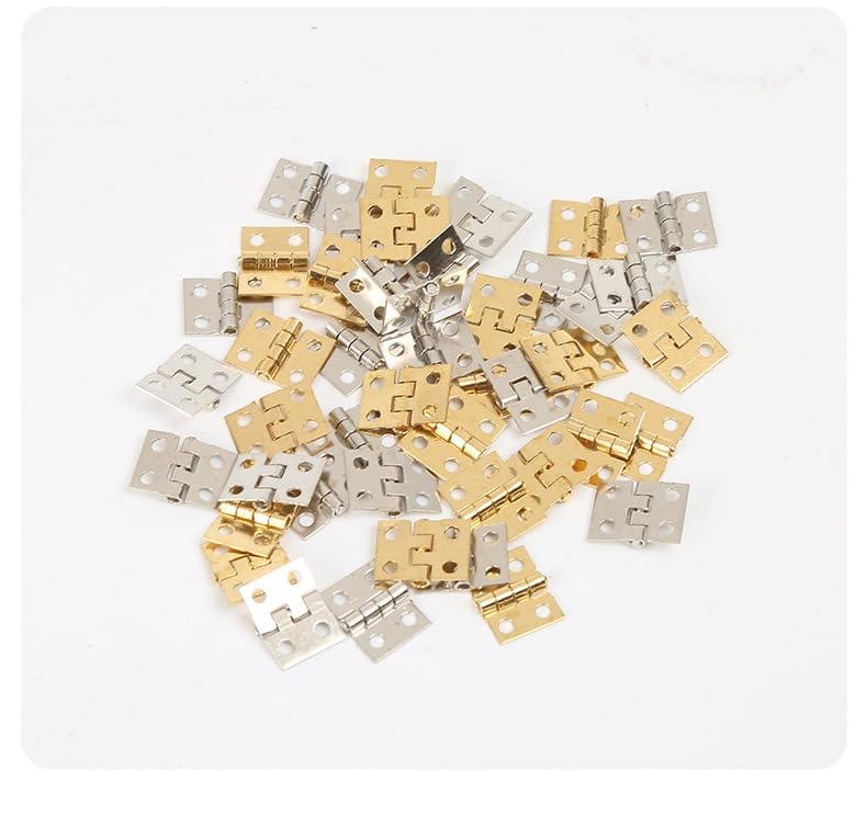 20PCS RC Car Mini Door Folding Hinge with Screws for RC Car Truck DIY Model Toy Hinge Parts (Gold) - color: Gold