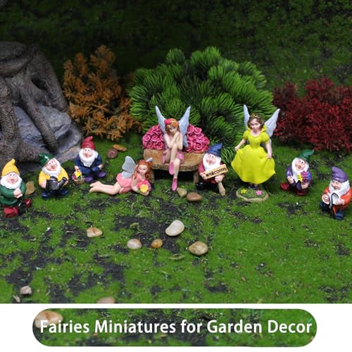 Miniature Garden Fairy Figurines Set, 4 Piece Fairy Garden Accessories with Flower Chair, Cute Fairies Gifts for Outdoor Fairy Garden Decor - style: Fairie Set of 4