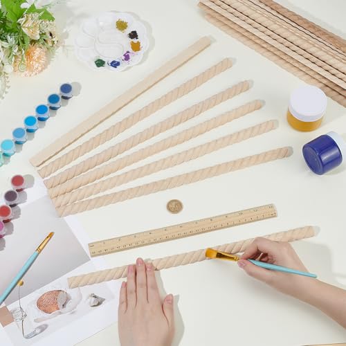 OLYCRAFT 25Pcs 3D Decorative Wood Trim Molding Twisted Unfinished DIY Trims 15.8 Inch Half Wooden Trim Molding Decorative Wood Trims for Home Wall Door Border Ceiling Cabinet Window - style: Twisted