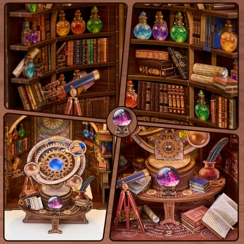 TOYQI Book Nook Kit, DIY Miniature Dollhouse Kit for Adults and Teens - color: Magic Workshop