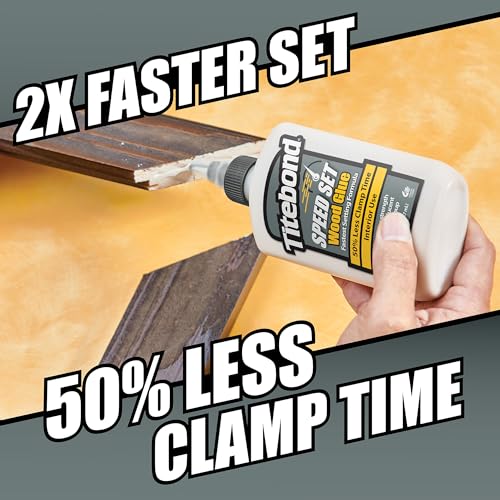 Titebond Speed Set Wood Glue 8 Oz. – Fast-Setting PVA Adhesive with 15-Minute Clamp Time – 4363 - size: 8 Oz