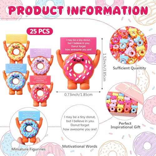 Gejoy 25 Pcs Mini Rubber Donut Toys Positive Mini Donuts Figures - style: Donut