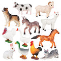 SIENON 12Pack Realistic Mini Farm Animals Figures Toys for Kids - size: 12 Pieces Medium Size Farm Animals