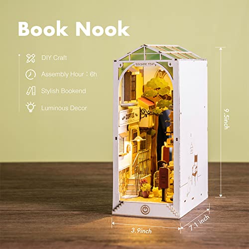Rolife DIY Book Nook Kit Sunshine Town, DIY Miniature Booknook Kit Creative Decorative Bookend Bookshelf Insert 3D Puzzles for Adults, Halloween/Christmas Decorations/Gifts for Adults (Sunshine Town) - color: Sunshine Town