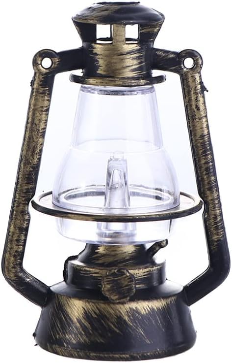 GANPUB Miniature Lantern Mini Kerosene Lamp Light Dollhouse Decoration Accessories, 1:12 Dollhouse Miniature Kerosene Lamp,Dollhouse Accessories(Type 2-with Light)