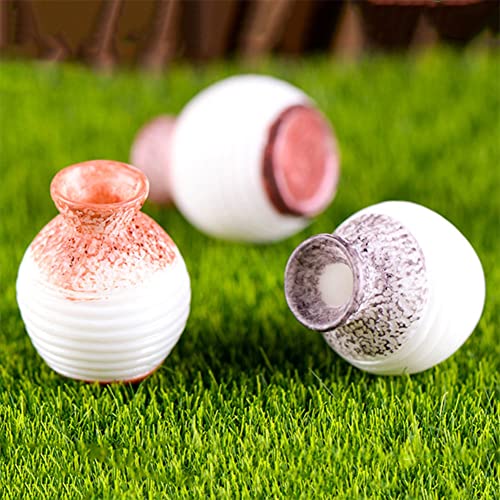 10pcs Miniature Tiny Resin Flower Pots Decor, Mini Flower Pot Decoration for Home Decor Accessories Mini Garden Plants DIY Desktop Windowsill Decor
