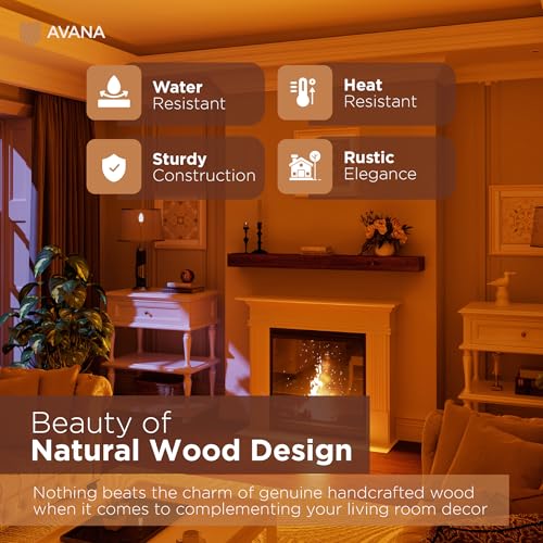 Avana Rustic Fireplace Mantel Shelf 60 Inches - Handcrafted Wood Mantles For Over Fireplace - Wall Mounted Farmhouse Fireplace Mantel Shelf - Floating Fireplace Mantels 60 X 8 X 3 - Rustic Traditional - color: Rustic Traditional, size: 60 X 8 X 3