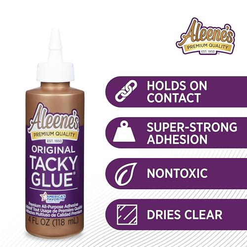 Aleene's Original Tacky Glue, All Purpose Adhesive, Perfect for Crafts and DIY Projects, Dries Fast and Clear, 4 fl oz 3-Pack - style: 3 Pack