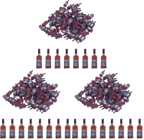 40Pcs Tiny Miniature Mini Whiskey Bottles Toys, 1:24 Dollhouse Kitchen Accessories Wine Decoration, Cute Wine Bottle Models for Fairy Garden Pub Bar Dolls House Tableware Decoration (Pack of 3) - size: Small (Pack of 3)