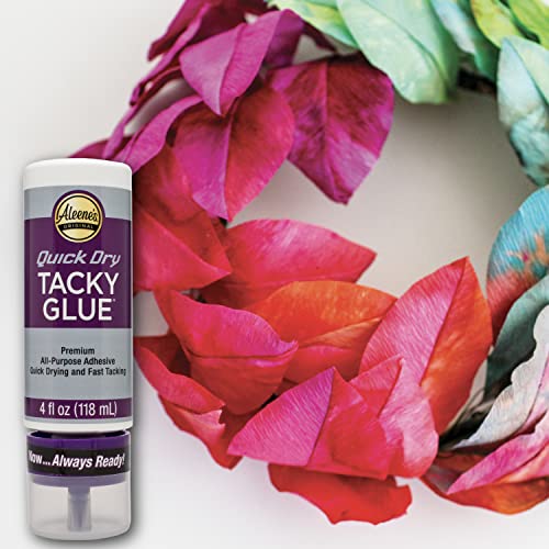 Aleene's Quick Dry Tacky Glue for Crafts in Always Ready Bottle, Nontoxic, Dries Extra Fast and Clear, 4 fl oz - size: 4 FL OZ