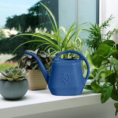 Watering Can - for Home Plant Garden - 1 Gallon - Navy Blue - color: Navy Blue