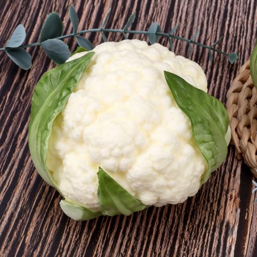Gresorth 1Pc Artificial Broccoli Fake Cauliflower Vegetable Decoration - color: White