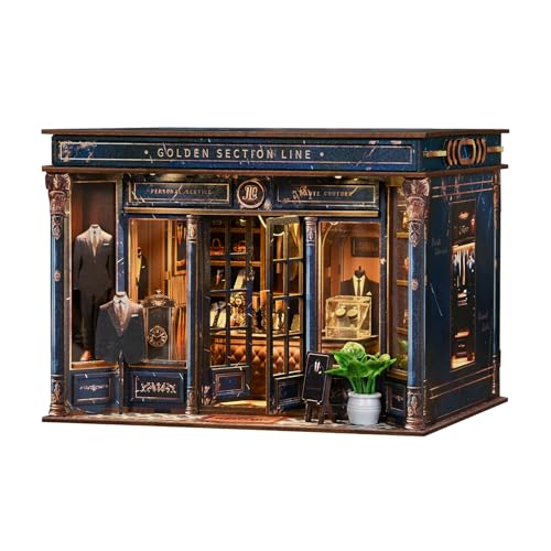Book Nook Kit, 3D Wooden Puzzle for Adult, DIY Miniature House Kit for Adults, Booknook with LED Light, Gifts for Family, Friends and Book Lovers, Bookshelf Decor(Golden Section Line) - color: Golden Section Line