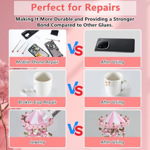 Shynek 2Pcs B7000 Rhinestones Jewelry Glue Clear Adhesive Elastic Bracelet Glue with Precision Tip for Fabric Face Gem Crafts Jewelry Making Clothes Elastic String Metal Stone Wood Glass - color: B