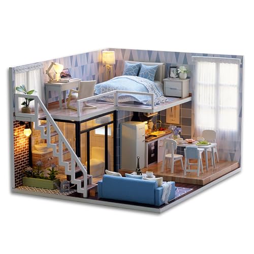 DIY Miniature Dollhouse Kit with Furniture Plus Dust Proof & Music Movement