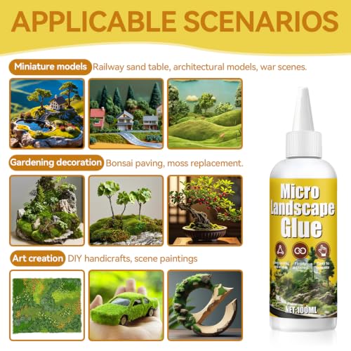 JAOJAO Turf Glue for Artificial Grass with 30g *4 Packs Model Grass, 100ml
