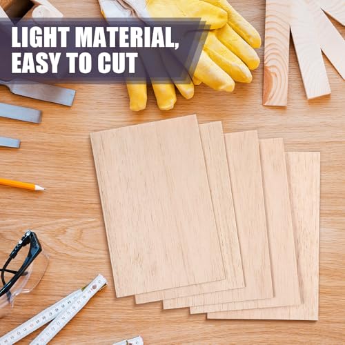 Namalu 10 Pack Unfinished Balsa Wood Sheet DIY, 6 x 4 x 0.08 Inches-2 mm - size: 10 Pack - 6 x 4 x 0.08 Inches-2 mm