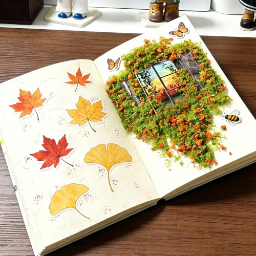 Miniature Tree Powder & Static Grass Flock with 2.17x2.17x0.8in Box, Realistic Model Turf for DIY Micro Landscape, Diorama Scenery, Fairy Garden, Model Railroad & Miniature Craft Projects.Orange - color: Orange