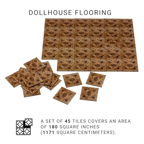 Miniature Parquet Flooring Tiles for Dollhouse Interiors, 1:12 or 1:6 Scale Flooring for Architectural Modeling and Diorama, REDUCIO! - color: Antique Walnut