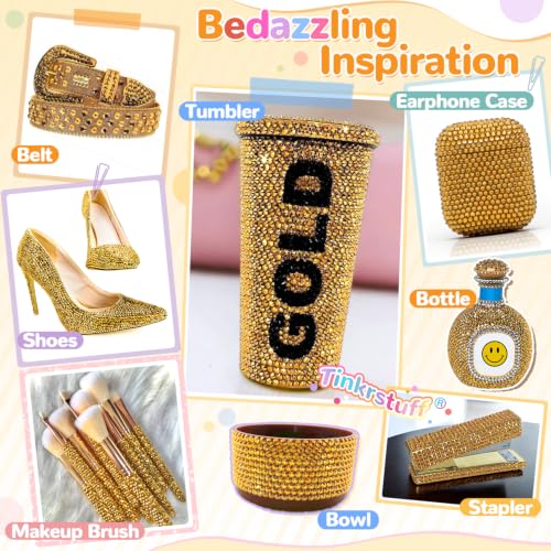 TINKRSTUFF 36000Pcs Copper Gold Rhinestones Bedazzling Kit - color: Copper Gold, size: Large Pack with Glue
