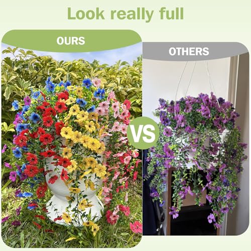 Artificial Hanging Flowers for Outdoors Spring Summer Decor - color: Multicolorsc