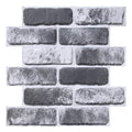 COMSTICKC 3D Faux Brick Wall Panels Peel and Stick, 10 Pcs 11.8" x 11.8" - color: Gray Brick