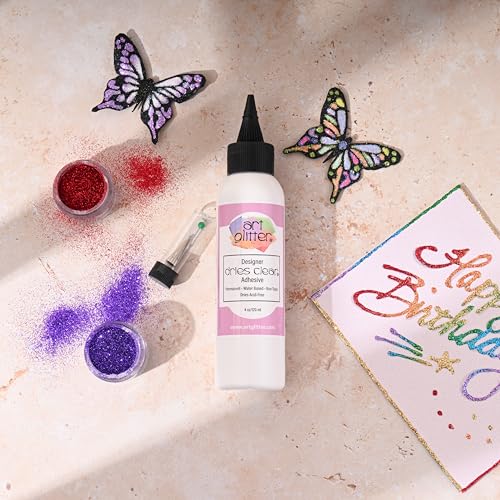 Art Institute Glitter Designer Dries Clear Glue, 4oz with Metal Tip & Pin