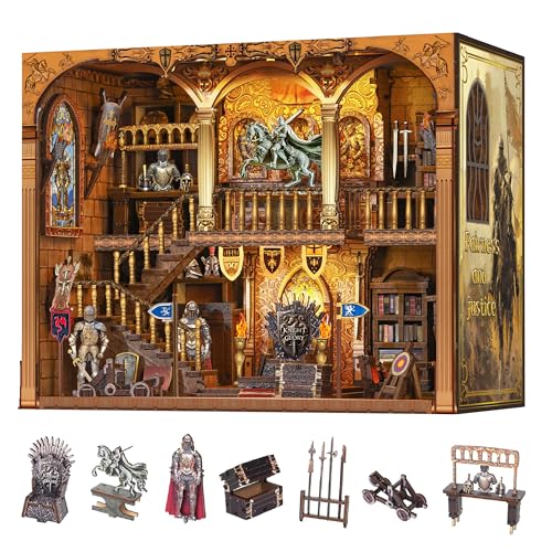 NookMaster Book Nook Kit, 3D Wooden Puzzle for Adults (Knight of Glory) - color: Knight of Glory