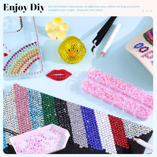 6100Pcs Jelly Resin Rhinestones for Crafting with 2Pcs 10ml B7000 Jewelry Glue, 1 Box Flatback Crystals Diamond (Light Pink AB) for Bedazzling Crafts DIY Nail Art Non Hotfix Gems for Clothing Shoes - color: Light Pink AB, size: 1 Small Pack + 2Pc Glue