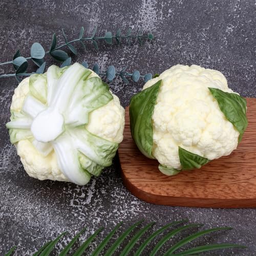 Gresorth 1Pc Artificial Broccoli Fake Cauliflower Vegetable Decoration - color: White