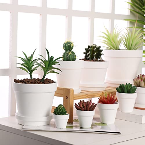 Yishang 1.9 Inch Tiny White Terracotta Pots Pack of 72-Small Mini White Clay Pots with Drainage Holes Flower Nursery Terra Cotta Planter for Tiny Cactus,Herb,Succulent Plants,Crafts - color: White