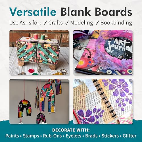 Grafix Medium Weight Chipboard – 8.5"x11", Natural Acid-Free 0.057” Sheets, Create Three-Dimensional Embellishments for Cards, Papercrafts, Mixed Media, Home Décor, and More, Pack of 25