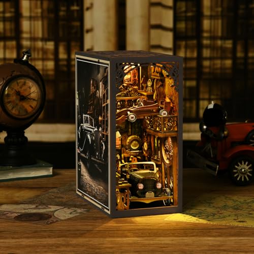 TOYQI Book Nook Kit for Adult, DIY Miniature Dollhouse Kit, Car Models - color: Car Players
