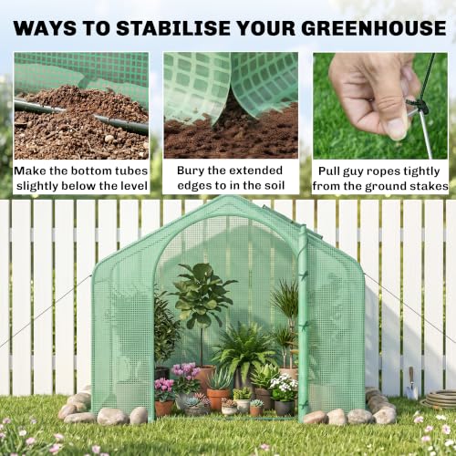 Outsunny 6' x 3' x 5' Portable Walk-in Greenhouse with PE Cover Green