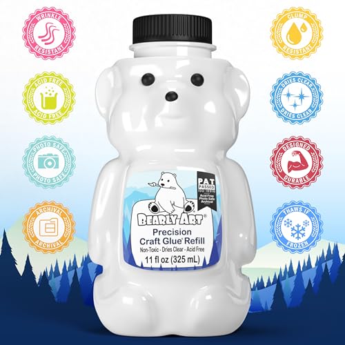 Bearly Art Precision Craft Glue Refill 11 fl oz Archival Dries Clear - size: 11 fl oz