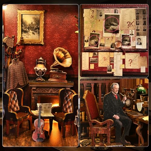 TOYQI Book Nook Kit for Adult, DIY Miniature Dollhouse Kit,Detective Agency - color: Detective Agency