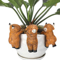 3 Pcs Highland Cow Figure Plant Pot Hanger, Resin Climbing Flower Figurine
