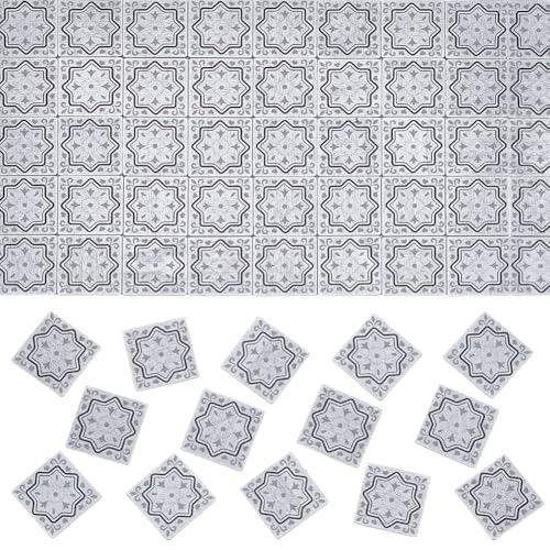 FINGERINSPIRE 160 Pcs Mini Wood Double-Sided Dollhouse Floor Tiles, White Square 1/12 Scale Dollhouse Floor Tiles Miniature Wood Furniture Mini House Accessories for Photo Props Home Decor