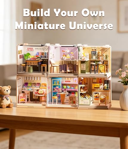 Ice Cream Shop Super Miniature House Kit - DIY Plastic 3D Model Building Set for Adults & Teens, Build Your Own Sweets Dessert Shop with Dustproof Case, Creative Craft Gift for Girls Women - color: Ice Cream Shop, size: Small