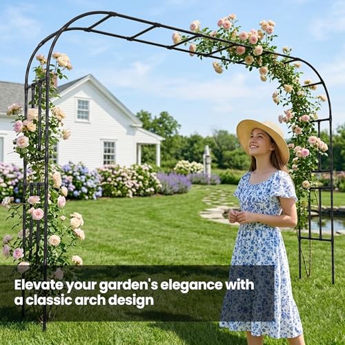 Heavy Duty Garden Arch Trellis, 98.4 x 94.8 in, Extra Wide - size: 98.4 x 94.8 x 15.8 Inch