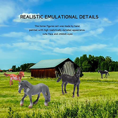 Chalyna 12 Pcs Mini Plastic Horse Figurines 2-3" Tiny Farm Pony Toys