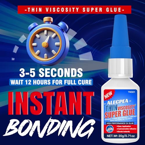 ALECPEA Thin CA Glue 20g, Cyanoacrylate Super Glue with 3 Droppers - color: Super Glue