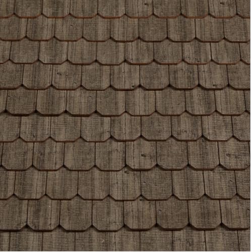 Miniature Roof Shingle Strips for 1:12 Scale Dollhouse Roofing - color: Dark Olive Weathered