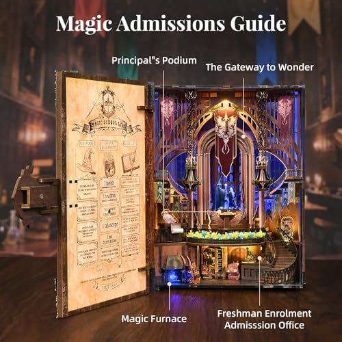 CCCDF Book Nook Kit, DIY Miniature House Kit for Adults - color: Magic Admissions Guide