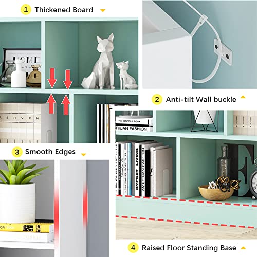 IOTXY Open Shelf Low Bookcase - Wooden 3-Tier Cube Bookshelf, Pear Yellow - color: Pear Yellow, size: 100CM Base