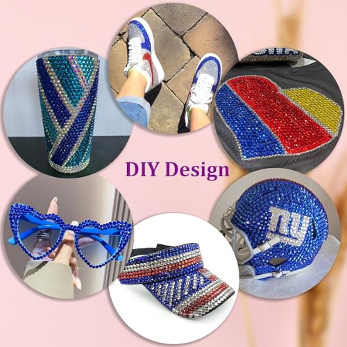30000Pcs Resin Rhinestones for Bedazzling with Tweezers, Royal Blue Rhinestones for Crafting with B7000 Jewelry Glue for DIY Crafts Clothing Tumblers Shoes Fabric Nail Art - color: Royal Blue, size: X-Large Pack + 1Pc Glue